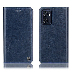 Custodia Portafoglio In Pelle Cover con Supporto H04P per Oppo Reno7 SE 5G Blu