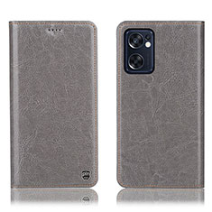 Custodia Portafoglio In Pelle Cover con Supporto H04P per Oppo Reno7 SE 5G Grigio