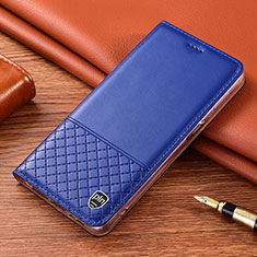 Custodia Portafoglio In Pelle Cover con Supporto H04P per Samsung Galaxy S22 Ultra 5G Blu