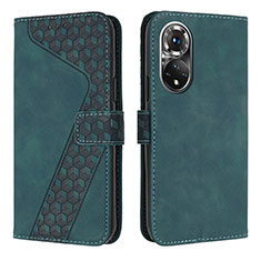 Custodia Portafoglio In Pelle Cover con Supporto H04X per Huawei Honor 50 Pro 5G Verde