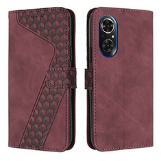 Custodia Portafoglio In Pelle Cover con Supporto H04X per Huawei Honor 50 SE 5G Rosso