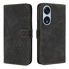 Custodia Portafoglio In Pelle Cover con Supporto H04X per Huawei Honor X5 Plus Nero