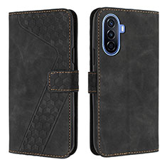 Custodia Portafoglio In Pelle Cover con Supporto H04X per Huawei Nova Y70 Plus Nero