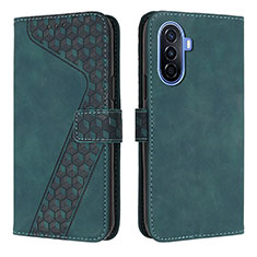 Custodia Portafoglio In Pelle Cover con Supporto H04X per Huawei Nova Y70 Plus Verde