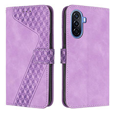 Custodia Portafoglio In Pelle Cover con Supporto H04X per Huawei Nova Y70 Plus Viola