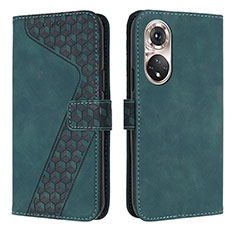 Custodia Portafoglio In Pelle Cover con Supporto H04X per Huawei P50 Verde