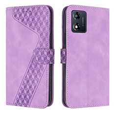 Custodia Portafoglio In Pelle Cover con Supporto H04X per Motorola Moto E13 Viola