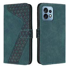 Custodia Portafoglio In Pelle Cover con Supporto H04X per Motorola Moto Edge 40 Pro 5G Verde