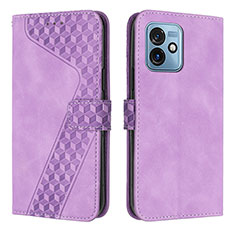 Custodia Portafoglio In Pelle Cover con Supporto H04X per Motorola Moto G 5G (2023) Viola