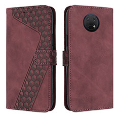 Custodia Portafoglio In Pelle Cover con Supporto H04X per Nokia G20 Rosso