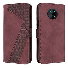 Custodia Portafoglio In Pelle Cover con Supporto H04X per Nokia G50 5G Rosso