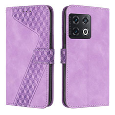 Custodia Portafoglio In Pelle Cover con Supporto H04X per OnePlus 10T 5G Viola