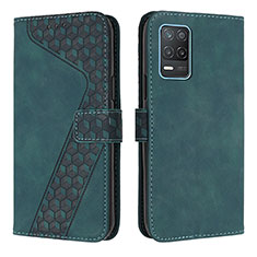 Custodia Portafoglio In Pelle Cover con Supporto H04X per Realme 8s 5G Verde