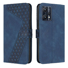 Custodia Portafoglio In Pelle Cover con Supporto H04X per Realme 9 4G Blu