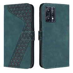 Custodia Portafoglio In Pelle Cover con Supporto H04X per Realme 9 4G Verde