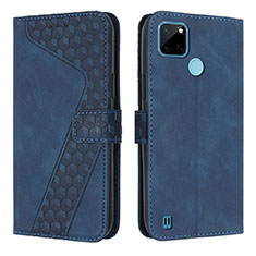 Custodia Portafoglio In Pelle Cover con Supporto H04X per Realme C21Y Blu