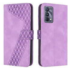 Custodia Portafoglio In Pelle Cover con Supporto H04X per Realme GT Master 5G Viola