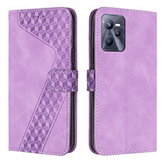 Custodia Portafoglio In Pelle Cover con Supporto H04X per Realme Narzo 50A Prime Viola