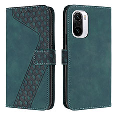 Custodia Portafoglio In Pelle Cover con Supporto H04X per Xiaomi Mi 11i 5G Verde