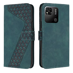 Custodia Portafoglio In Pelle Cover con Supporto H04X per Xiaomi POCO C3 Verde