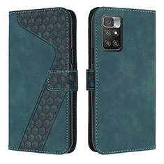 Custodia Portafoglio In Pelle Cover con Supporto H04X per Xiaomi Redmi 10 (2022) Verde