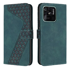 Custodia Portafoglio In Pelle Cover con Supporto H04X per Xiaomi Redmi 10C 4G Verde