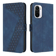 Custodia Portafoglio In Pelle Cover con Supporto H04X per Xiaomi Redmi K40 5G Blu