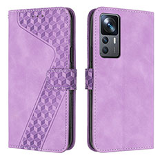 Custodia Portafoglio In Pelle Cover con Supporto H04X per Xiaomi Redmi K50 Ultra 5G Viola