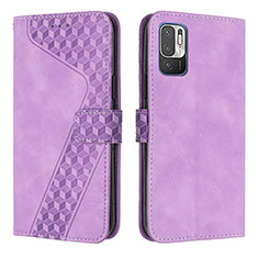 Custodia Portafoglio In Pelle Cover con Supporto H04X per Xiaomi Redmi Note 10 5G Viola