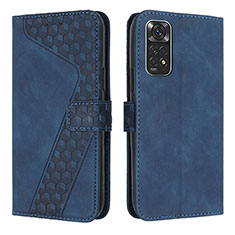 Custodia Portafoglio In Pelle Cover con Supporto H04X per Xiaomi Redmi Note 11 4G (2022) Blu