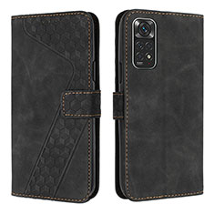 Custodia Portafoglio In Pelle Cover con Supporto H04X per Xiaomi Redmi Note 11 4G (2022) Nero