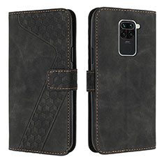 Custodia Portafoglio In Pelle Cover con Supporto H04X per Xiaomi Redmi Note 9 Nero