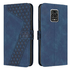 Custodia Portafoglio In Pelle Cover con Supporto H04X per Xiaomi Redmi Note 9 Pro Blu