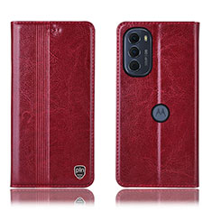 Custodia Portafoglio In Pelle Cover con Supporto H05P per Motorola Moto Edge (2022) 5G Rosso