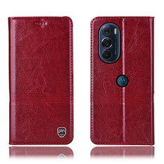 Custodia Portafoglio In Pelle Cover con Supporto H05P per Motorola Moto Edge Plus (2022) 5G Rosso