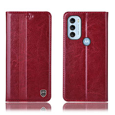 Custodia Portafoglio In Pelle Cover con Supporto H05P per Motorola Moto G71 5G Rosso
