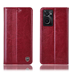 Custodia Portafoglio In Pelle Cover con Supporto H05P per Oppo A36 Rosso