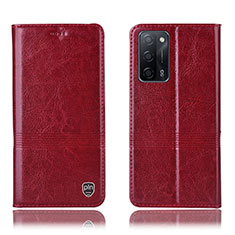 Custodia Portafoglio In Pelle Cover con Supporto H05P per Oppo A55 5G Rosso