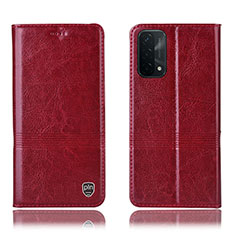 Custodia Portafoglio In Pelle Cover con Supporto H05P per Oppo A74 5G Rosso