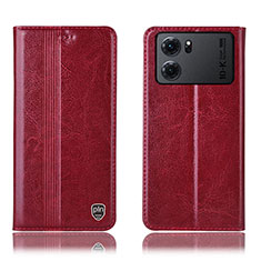 Custodia Portafoglio In Pelle Cover con Supporto H05P per Oppo K10 5G Rosso