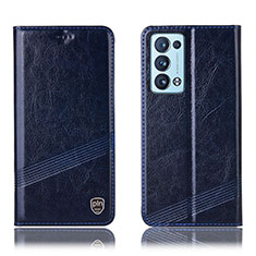 Custodia Portafoglio In Pelle Cover con Supporto H05P per Oppo Reno6 Pro 5G Blu
