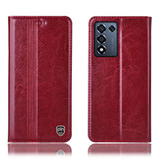 Custodia Portafoglio In Pelle Cover con Supporto H05P per Realme 9 SE 5G Rosso