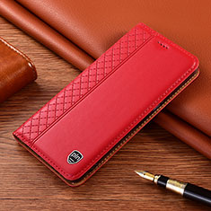 Custodia Portafoglio In Pelle Cover con Supporto H05P per Samsung Galaxy S22 Ultra 5G Rosso