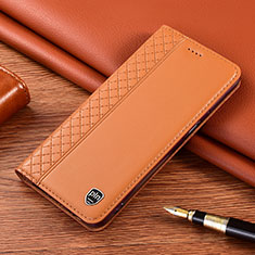 Custodia Portafoglio In Pelle Cover con Supporto H05P per Samsung Galaxy S24 Ultra 5G Arancione