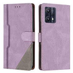 Custodia Portafoglio In Pelle Cover con Supporto H05X per Realme 9 4G Viola