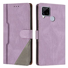 Custodia Portafoglio In Pelle Cover con Supporto H05X per Realme C12 Viola