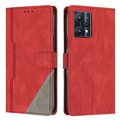 Custodia Portafoglio In Pelle Cover con Supporto H05X per Realme Narzo 50 Pro 5G Rosso