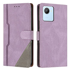 Custodia Portafoglio In Pelle Cover con Supporto H05X per Realme Narzo 50i Prime Viola