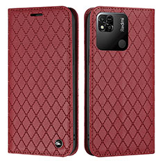 Custodia Portafoglio In Pelle Cover con Supporto H05X per Xiaomi POCO C3 Rosso