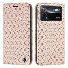 Custodia Portafoglio In Pelle Cover con Supporto H05X per Xiaomi Redmi Note 11E Pro 5G Oro